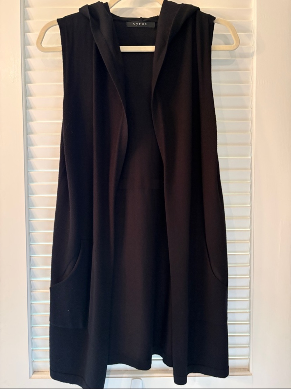 Cyrus Black Hooded Sleeveless Knit Vest
